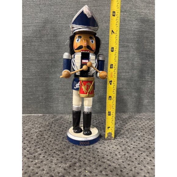 2008 Limited Edition Wooden Nutcracker Drummer Soldier Figurine With Red Drum - Picture 8 of 9